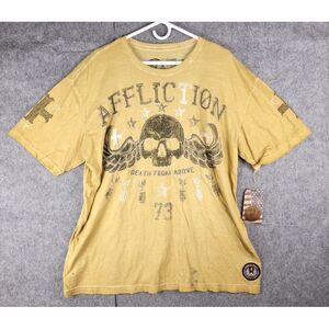 Affliction T Shirt Men's 3XL Skull Death from Above Bombs Embroidered *** NWT